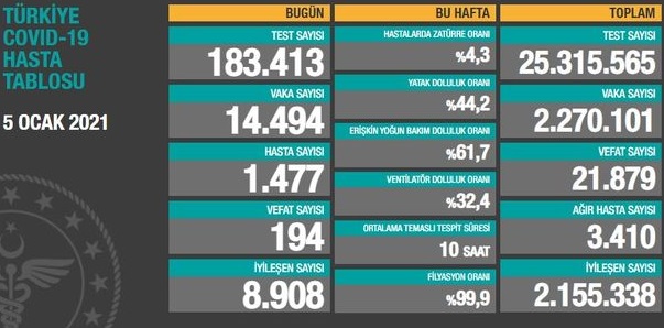korona vaka sayıları